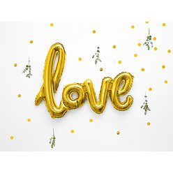 Fóliový balónek LOVE zlatý - 73 cm